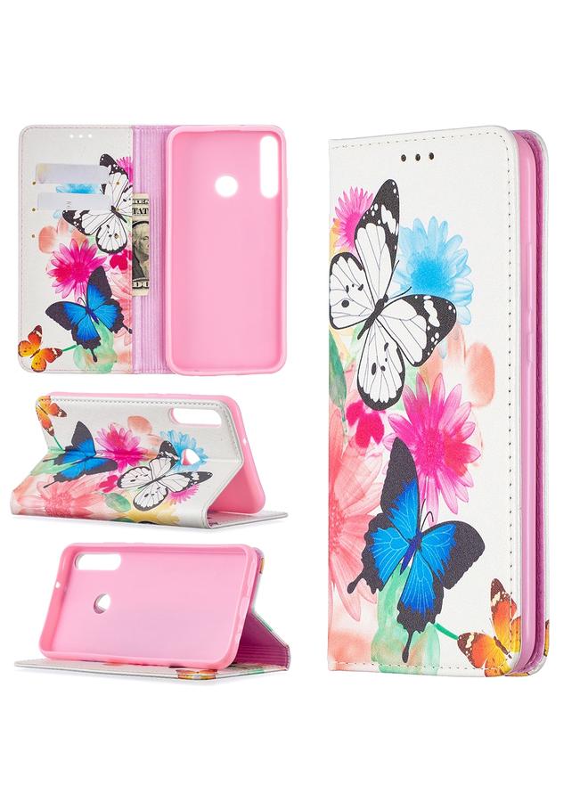 erorex Case For Huawei Y7p Colored Drawing Pattern Invisible Magnetic Horizontal Flip PU Leather Case with Holder & Card Slots & Wallet  - Image 1