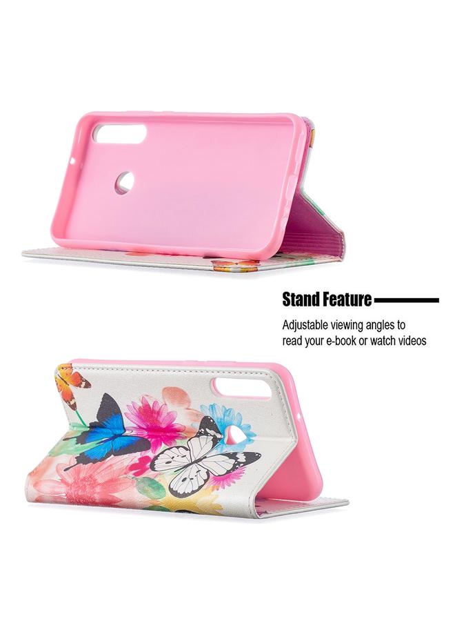 erorex Case For Huawei Y7p Colored Drawing Pattern Invisible Magnetic Horizontal Flip PU Leather Case with Holder & Card Slots & Wallet  - Image 4