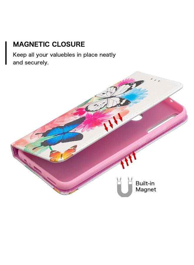 erorex Case For Huawei Y7p Colored Drawing Pattern Invisible Magnetic Horizontal Flip PU Leather Case with Holder & Card Slots & Wallet  - Image 5