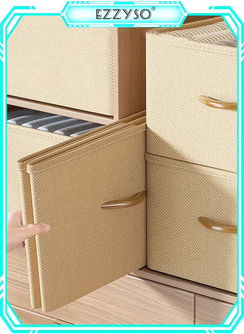 EzzySo 3 pcs Wardrobe Clothes Organizer Foldable Closet Storage Organizer for Clothes Jeans Washable Closet Storage Boxes with Carrying Handles Cube Storage Bin for Home Bedroom Office  - Image 1