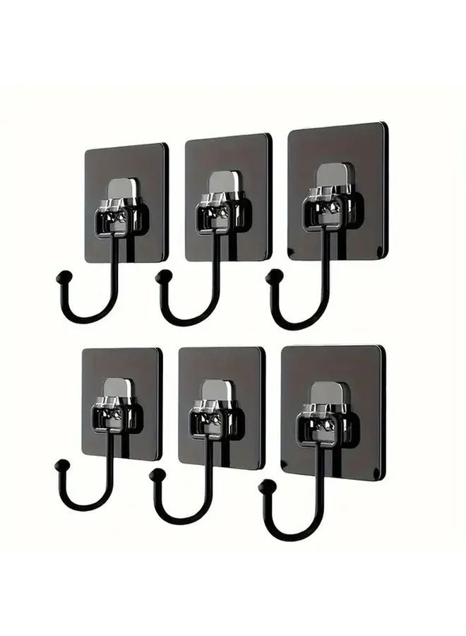 6 قطع خطافات حائط قوية لاصقة بدون حفر للتثبيت في المطبخ والحمام - Image 1