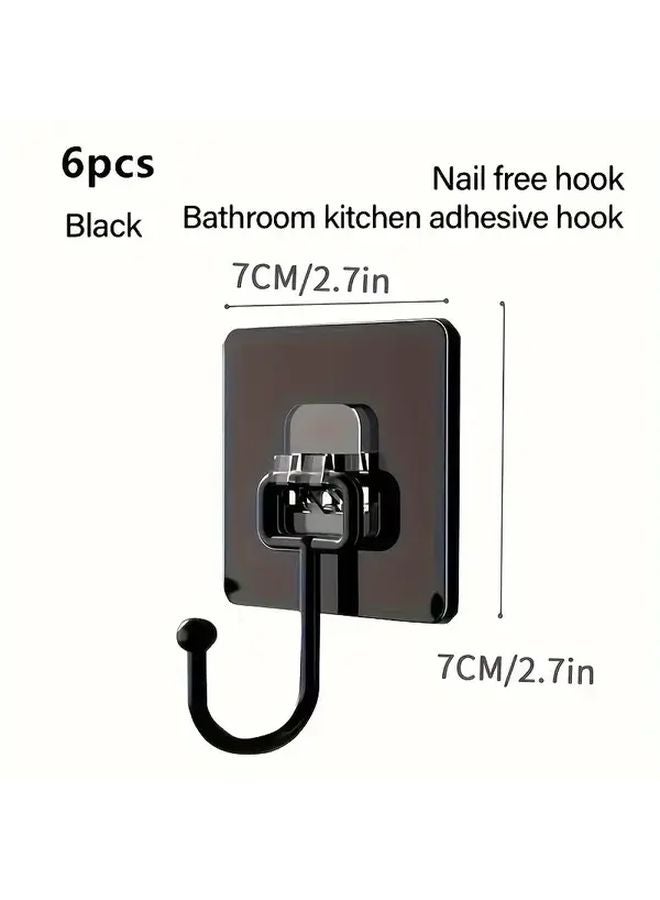 6 قطع خطافات حائط قوية لاصقة بدون حفر للتثبيت في المطبخ والحمام - Image 4