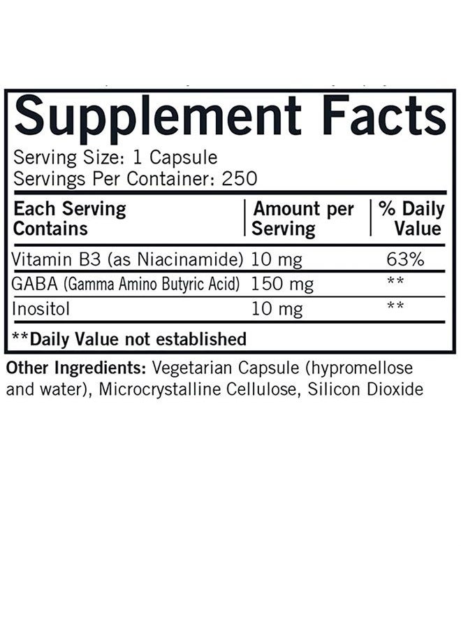 Kirkman - GABA with Niacinamide & Inositol - 250 Capsules - Supports Relaxation - Supports Restful Sleep - Hypoallergenic - Image 1
