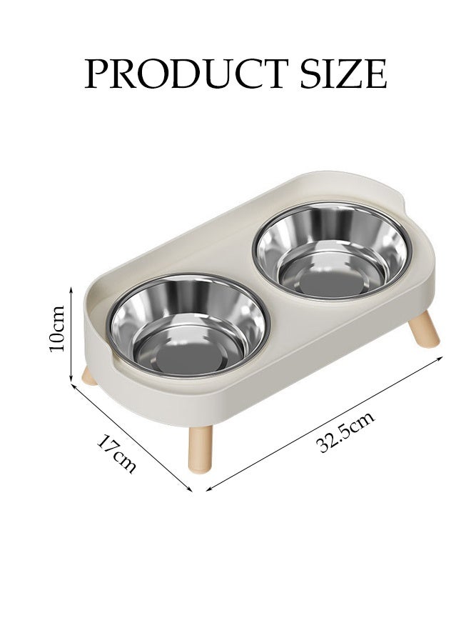 DUNISO Elevated Double Cat Bowls Stainless Steel Cat Feeding Dishes with PP Stand Stand Anti Vomiting Pet Feeding Bowls Non-Slip Protect Pet's Spine Feeding Bowls for Cats and Puppy - Image 4