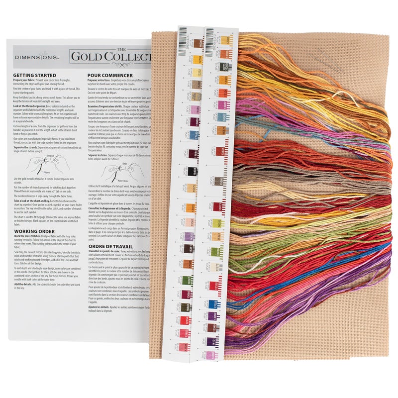 Dimensions Gold Collection Counted Cross Stitch Kit, Parrot Tulips, 14 Count Black Aida, 12'' x 15'' - Image 3