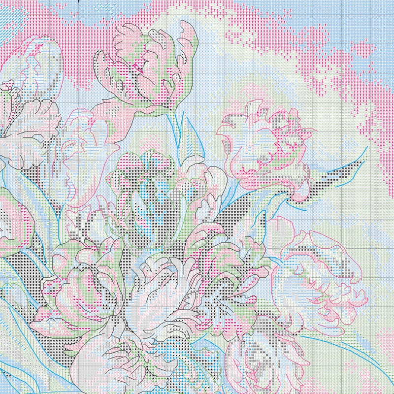 Dimensions Gold Collection Counted Cross Stitch Kit, Parrot Tulips, 14 Count Black Aida, 12'' x 15'' - Image 5