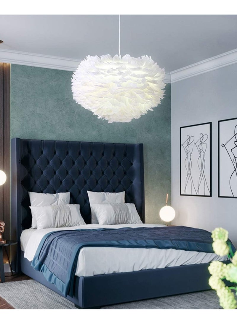 Organized Home Ceiling Lamps Feather Chandelier Hanging Lamp for Children's Room Living Room Bedrooms Restaurant White - Image 5