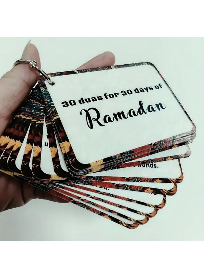 30 Ramadan Duas Cards English Arabic Edition Daily Good Deeds Tracking Laminated Prayer Cards - Image 1