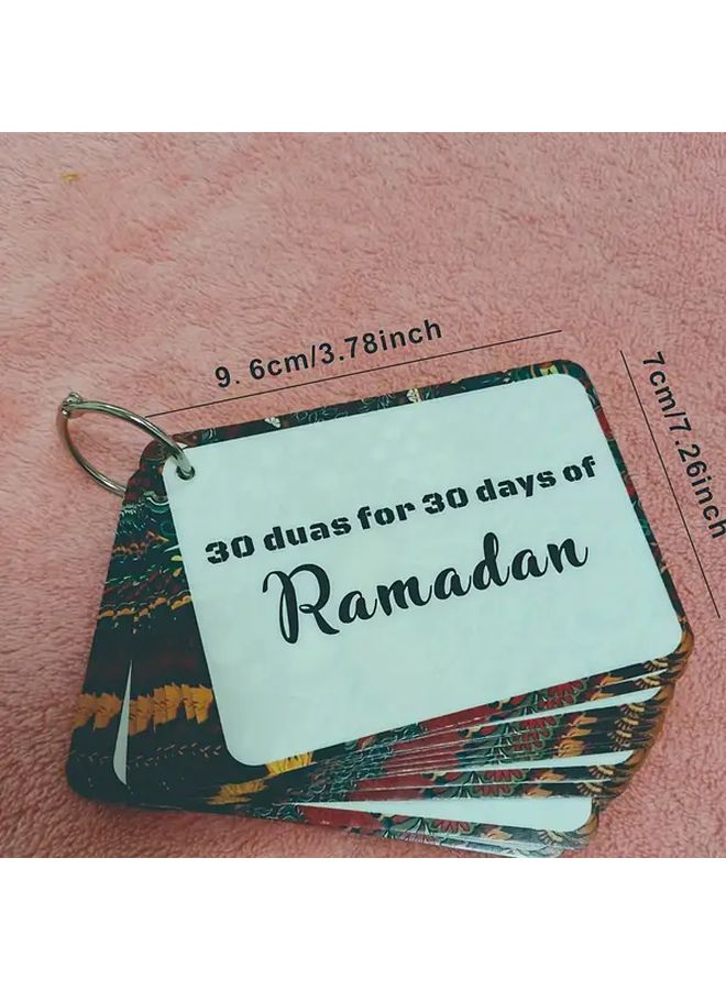 30 Ramadan Duas Cards English Arabic Edition Daily Good Deeds Tracking Laminated Prayer Cards - Image 2