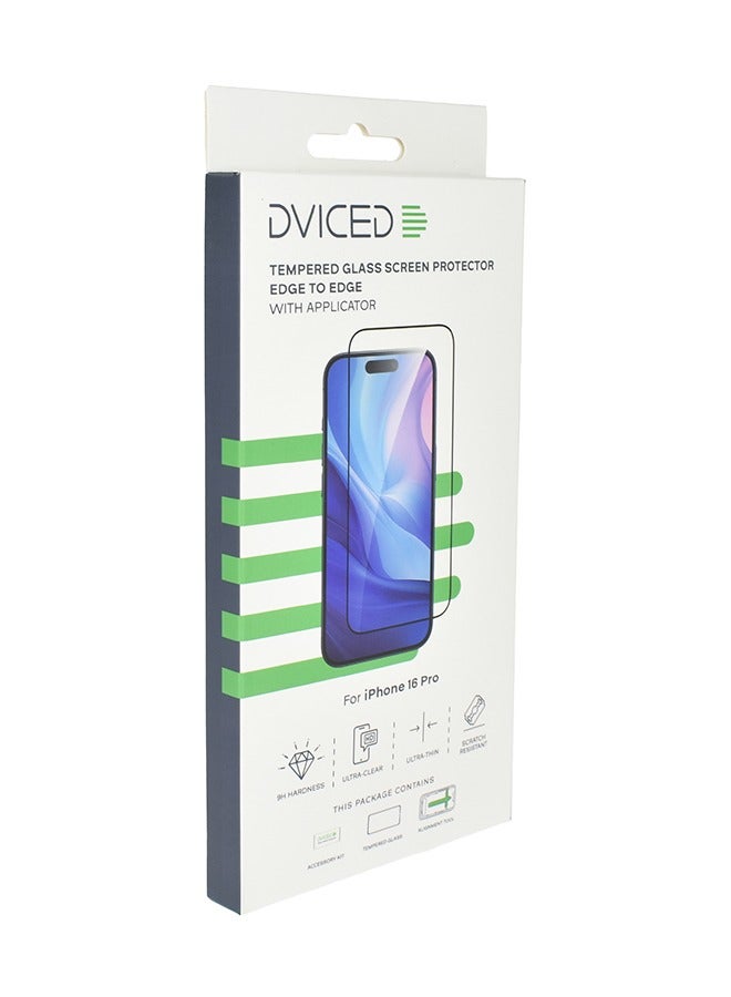 DVICED Tempered Glass Screen Protector Edge To Edge For iPhone 16 Pro With Applicator - Image 4