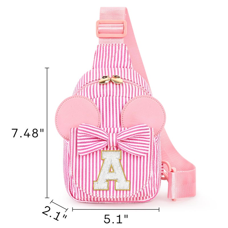 mibasies Easter Basket Stuffers for Toddler Girl Gifts, Initial Sling Bag, 4 Year Old Girl Birthday Gifts, Letter A - Image 2