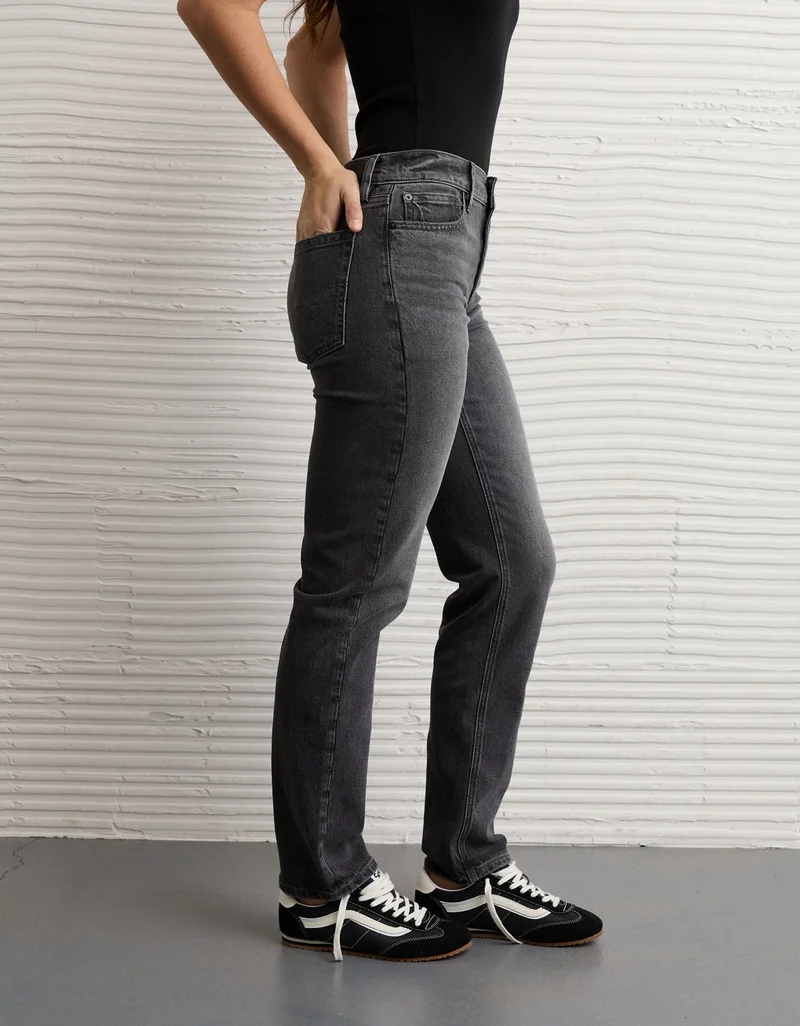 American Eagle  AE Stretch Super High-Waisted Straight Jean for Women | Best Price UAE