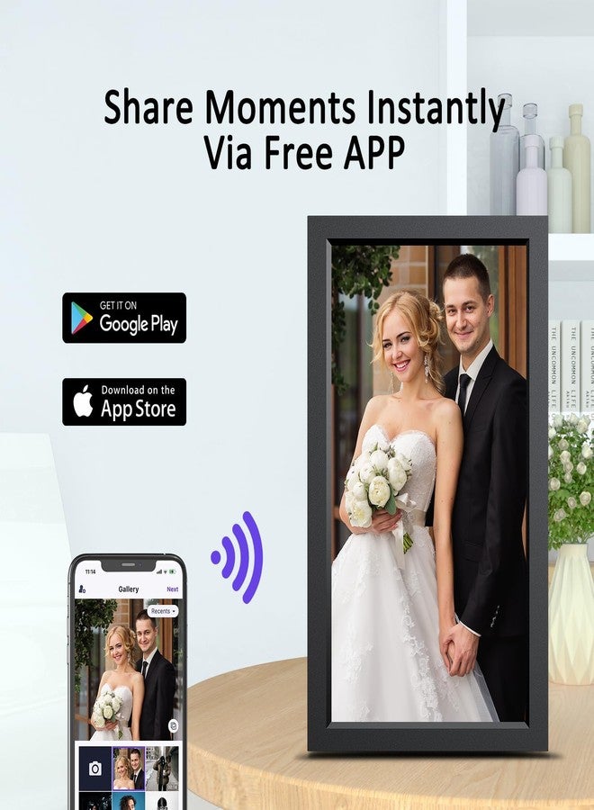 سامكس إطار صور رقمي كبير مقاس 15.6 بوصة، إطار صور رقمي واي فاي بسعة 32 جيجابايت، شاشة لمس IPS عالية الدقة 1920 × 1080، دوران تلقائي، إمكانية التثبيت على الحائط، سهولة مشاركة الصور عبر تطبيق Uhale، هدية مثالية للعائلة - Image 3
