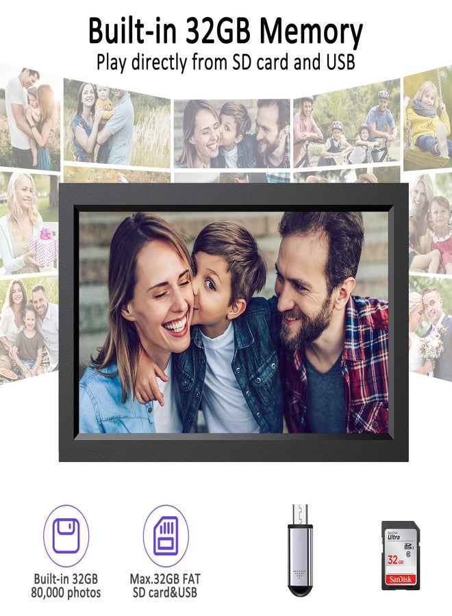 سامكس إطار صور رقمي كبير مقاس 15.6 بوصة، إطار صور رقمي واي فاي بسعة 32 جيجابايت، شاشة لمس IPS عالية الدقة 1920 × 1080، دوران تلقائي، إمكانية التثبيت على الحائط، سهولة مشاركة الصور عبر تطبيق Uhale، هدية مثالية للعائلة - Image 4