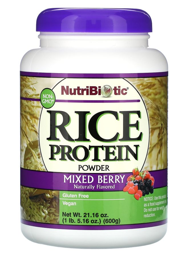 Nutribiotic Rice Protein Powder Mixed Berry 1 lb. (600 g)