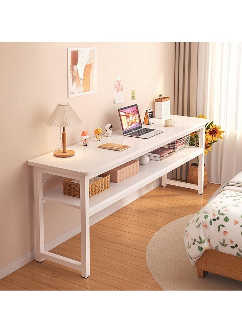 LEDIN - Computer Desk, Computer Laptop Table Desk Office Desk Study Writing Desk Easy Assembly, Computer Desk Modern Simple Style for Home Office (2 layer) - Image 1