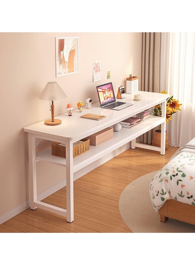 LEDIN - Computer Desk, Computer Laptop Table Desk Office Desk Study Writing Desk Easy Assembly, Computer Desk Modern Simple Style for Home Office (2 layer) - Image 1