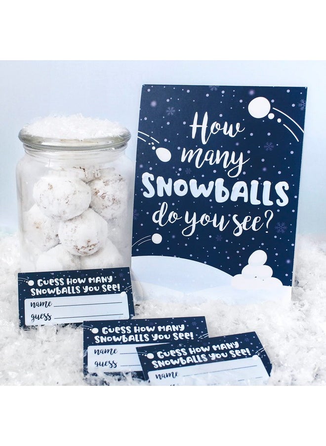DISTINCTIVS Winter Holiday Party Games How Many Snowballs Do You See Guessing Game Sign And 30 Cards Winter Wonderland Classroom Snow Day Party Or Little Snowflake (1 Sign And 30 Guessing Cards)  - Image 3