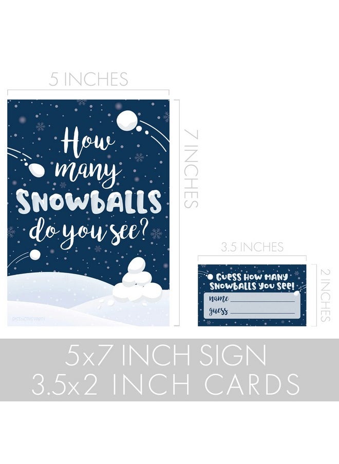 DISTINCTIVS Winter Holiday Party Games How Many Snowballs Do You See Guessing Game Sign And 30 Cards Winter Wonderland Classroom Snow Day Party Or Little Snowflake (1 Sign And 30 Guessing Cards)  - Image 5