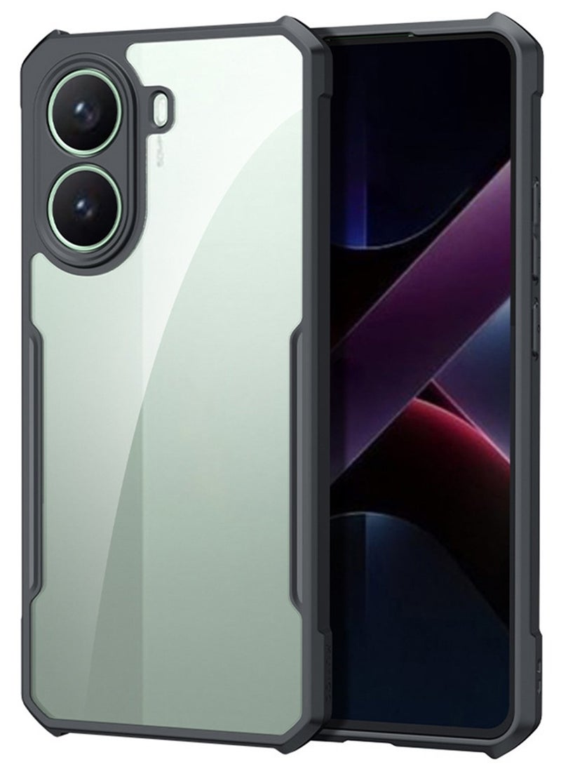 XUNDD - for Xiaomi POCO X7 Pro Case, Camera Protection, Soft TPU Cover, Transparent/Black - Image 1