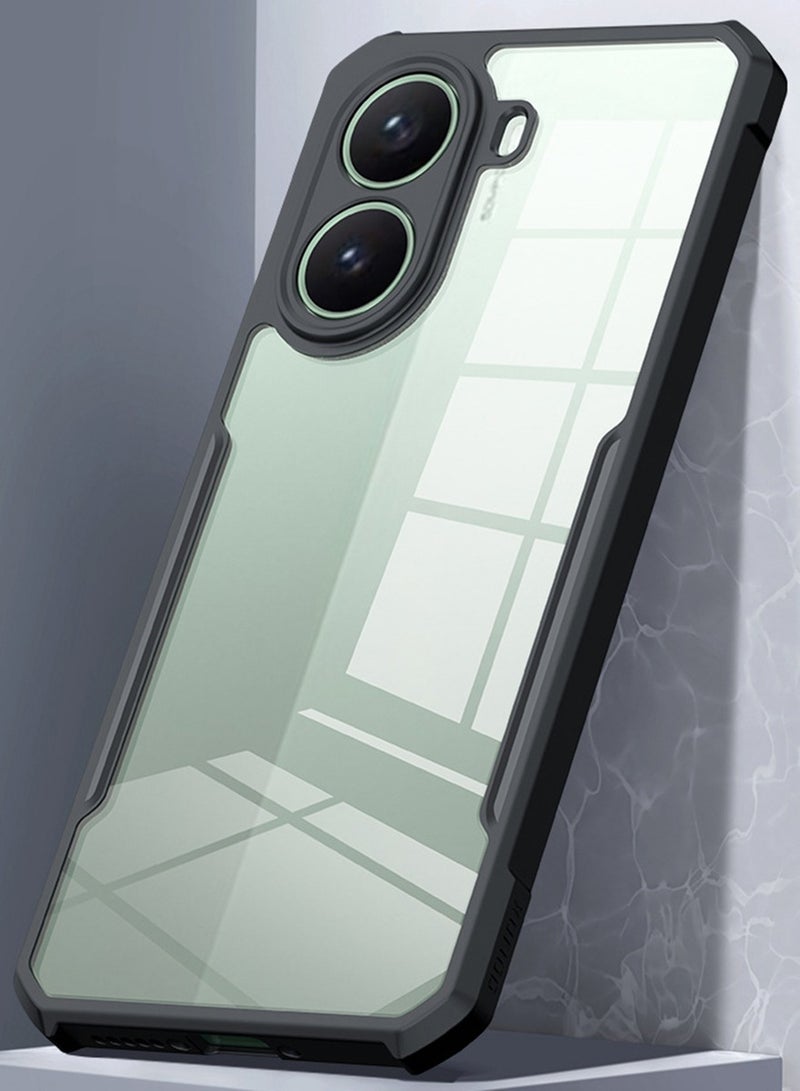 XUNDD - for Xiaomi POCO X7 Pro Case, Camera Protection, Soft TPU Cover, Transparent/Black - Image 1