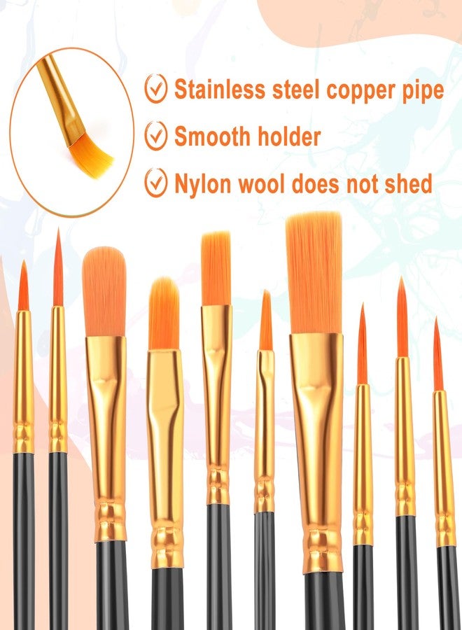ESRICH Paint Brush Set,6 Packs 60 Pcs Nylon Hair Paint Brushes for Acrylic Painting,Artist Paintbrushes for Acrylic,Oil,Watercolor Painting,Face Nail Art,Paint Brushes for Kids,Black - Image 5