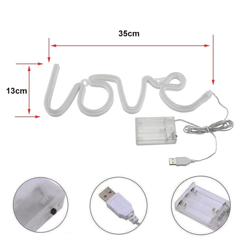 HUMAIZAR LOVE Neon LED Light – USB & Battery Operated | Romantic Decor for Bedroom, Home, Coffee Shop | Rakhi, Diwali & Gift for Her, Lover’s Room Light (MULTI COLOR) - Image 4