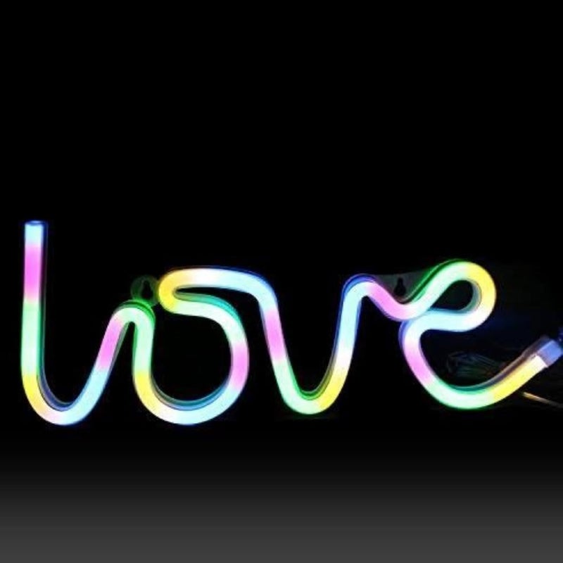 HUMAIZAR LOVE Neon LED Light – USB & Battery Operated | Romantic Decor for Bedroom, Home, Coffee Shop | Rakhi, Diwali & Gift for Her, Lover’s Room Light (MULTI COLOR) - Image 2