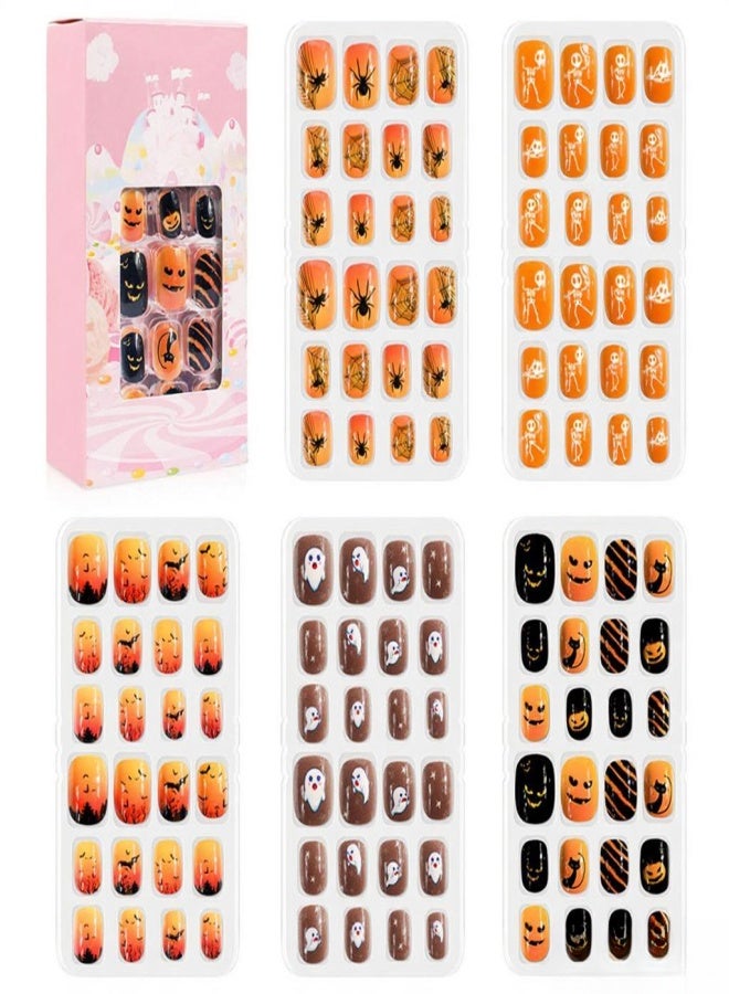 DOUBORQ 120Pcs/Set Cute Self-adhesive Nail Tips Press on False Nails for Children DIY Nail Art Kids Gift - Image 1