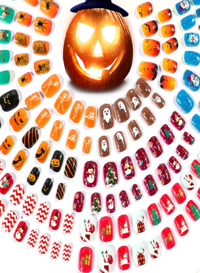 DOUBORQ 120Pcs/Set Cute Self-adhesive Nail Tips Press on False Nails for Children DIY Nail Art Kids Gift - Image 3