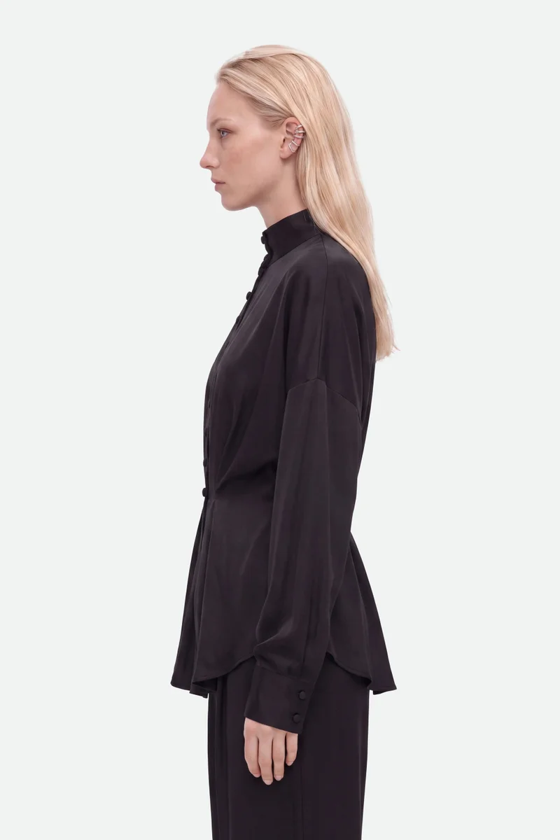 Nocturne Tie Detail Stand Collar Shirt