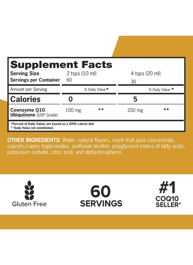 Qunol Liquid Coq10 100Mg Superior Absorption Natural Supplement Form Of Coenzyme Q10 Antioxidant For Heart Health Orange Pineapple Flavored 60 Servings 20.3 Oz Bottle  - Image 5