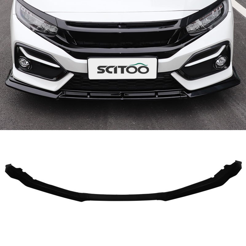 SCITOO 3PCS Front Lip Spoiler 20162020 for Honda Civic Accessories Matte Black Front Bumper Lip Chin Spoiler Splitter Diffuser Protector Body Kit