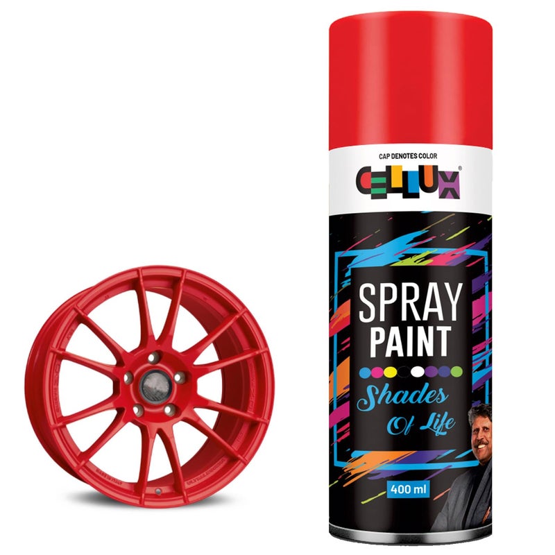 CELLUX 2X Ultra Cover Orange-Red Spray Paint | DIY, Quick Drying with Premium Gloss Finish for Metal, Wood, Wall & other Surfaces - 400 ML - Image 3