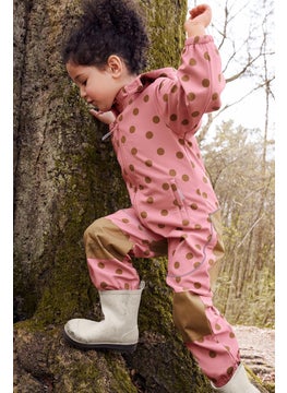 Tchibo Toddlers Girl Polka Dots Overall Rain Jacket, Pink  - Image 1