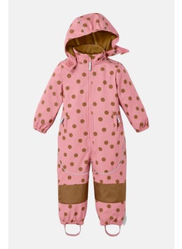 Tchibo Toddlers Girl Polka Dots Overall Rain Jacket, Pink  - Image 2