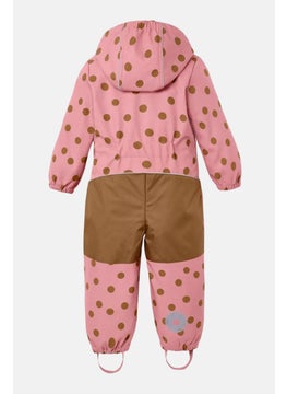 Tchibo Toddlers Girl Polka Dots Overall Rain Jacket, Pink  - Image 3