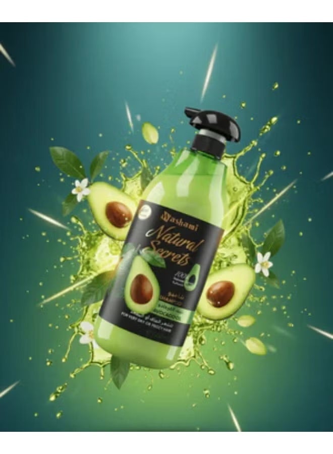 Washami Shampoo with Avocado Oil for Dry or Curly Hair 1500ml - Image 2