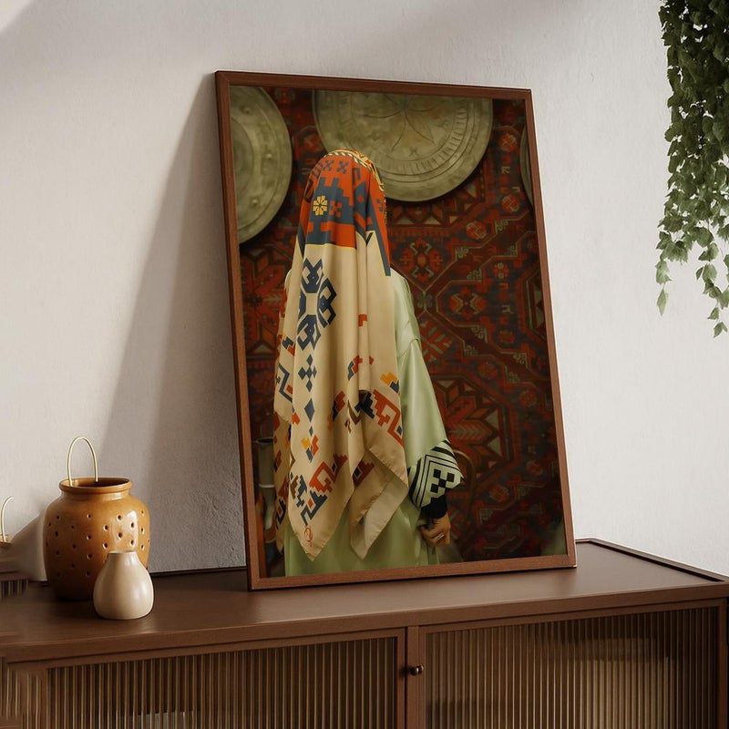 ماركتنا لوحة قماشية بتصميم الفن النجدي مع برواز مجوف مقاس (50×70) قطعة واحدة - Image 3