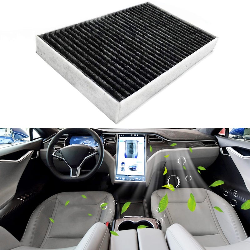 EVTIME for Tesla Model S Cabin Air Filter with Activated Carbon Fit 20122015 Model S 103512500A Activated Carbon