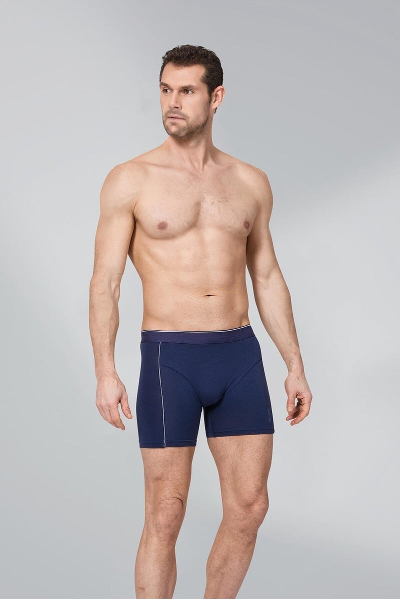 Namaldı 12 Pieces Navy Blue Color Piping Modal Boxer 