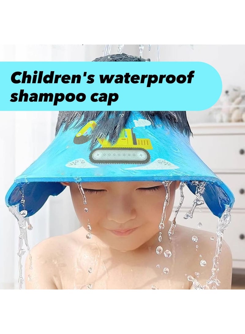 SYOSI Baby Hair Washing Shield, Kids Shower Cap Soft Adjustable Bath Visor Protects Eyes from Water and Shampoo with Cute Dog and Dinosaur Designs, 2 Pack for Children 1-6 Years Old - Image 3