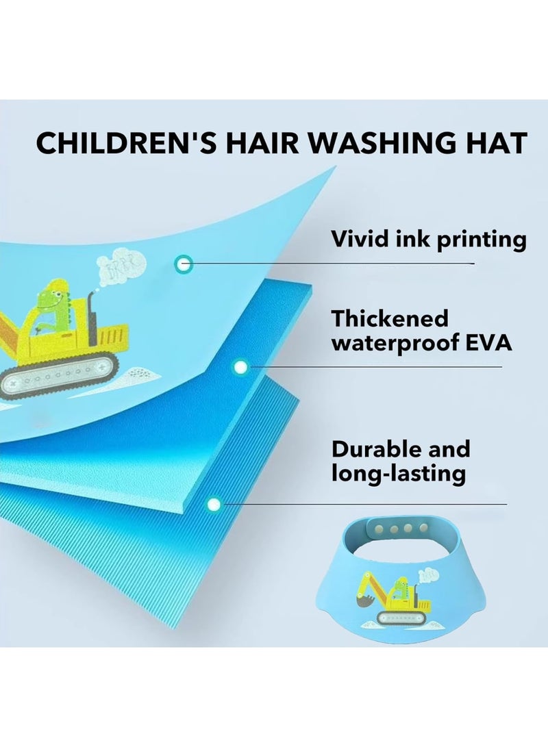 SYOSI Baby Hair Washing Shield, Kids Shower Cap Soft Adjustable Bath Visor Protects Eyes from Water and Shampoo with Cute Dog and Dinosaur Designs, 2 Pack for Children 1-6 Years Old - Image 4