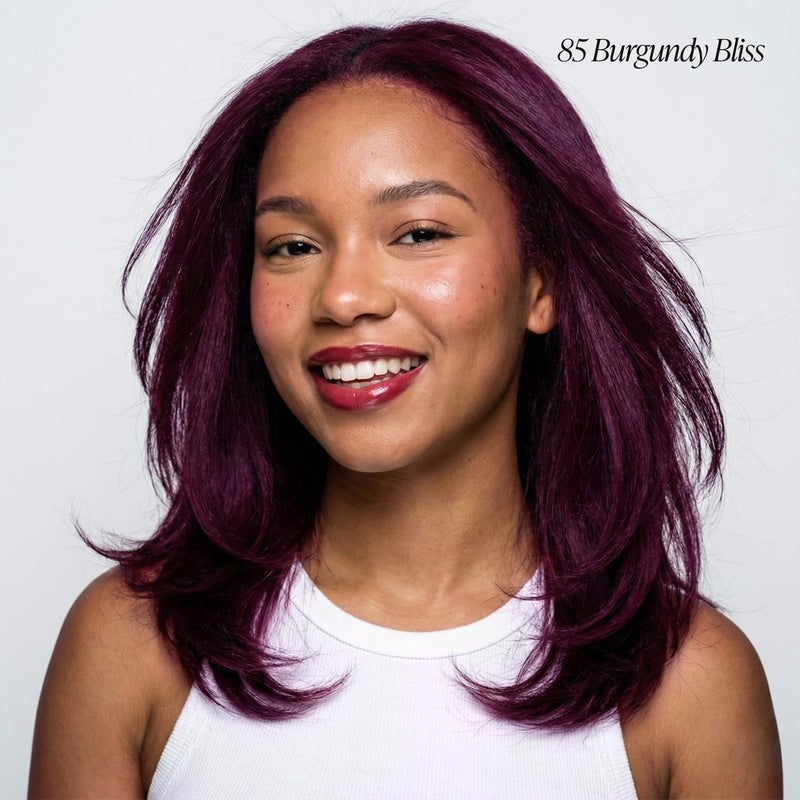 Adore Semi Permanent Hair Color (085 Burgundy Bliss) | Vegan & Cruelty-Free Purple Hair Dye | No Ammonia, No Peroxide, No Alcohol | 4 Fl Oz - Image 2
