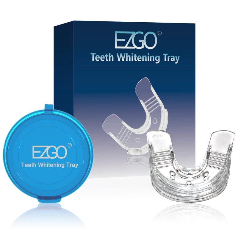 EZGO Teeth Whitening Trays Silicone Tray, Works with Tooth Whitening Light and Bleaching Gel, Comfort for All Mouth, BPA Free Mouth Night Guard for Grinding Teeth, Dental Grade, Retainer Case - Image 1