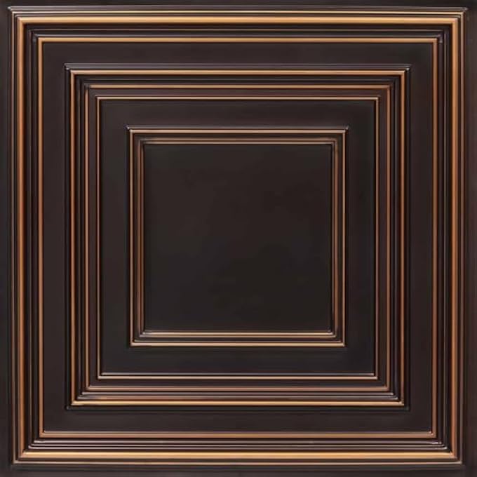SCHOOLHOUSE-FAUX TIN CEILING TILE - ANTIQUE COPPER 25-PACK - Image 1