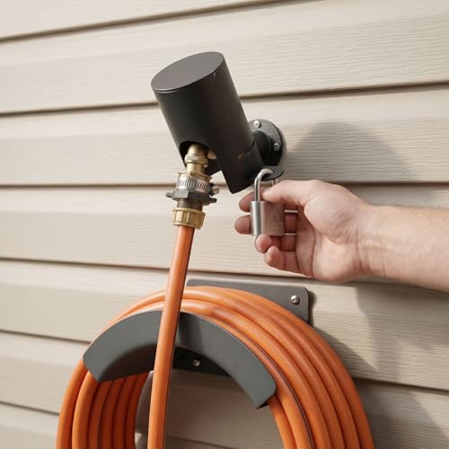 TEMEILI Outdoor Faucet Locks and Hose Connector Locks Prevent Unauthorized use and Vandalism. Garden Hose and housing Locks Come with Water-Saving caps. Yard Faucet Locks, Universal Faucet Locks - Image 4