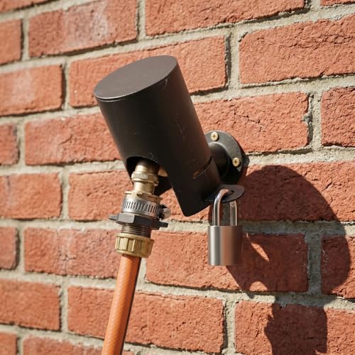 TEMEILI Outdoor Faucet Locks and Hose Connector Locks Prevent Unauthorized use and Vandalism. Garden Hose and housing Locks Come with Water-Saving caps. Yard Faucet Locks, Universal Faucet Locks - Image 1