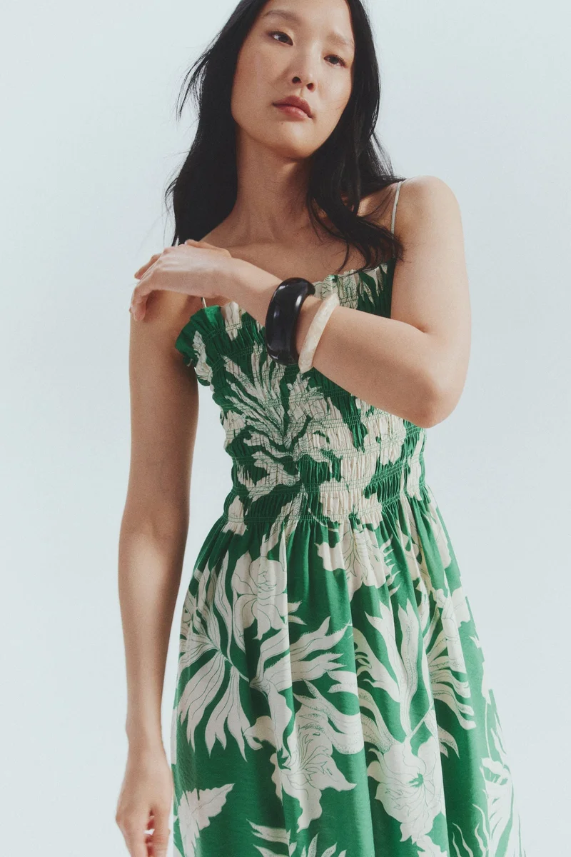 H&M Smocked-bodice strappy dress