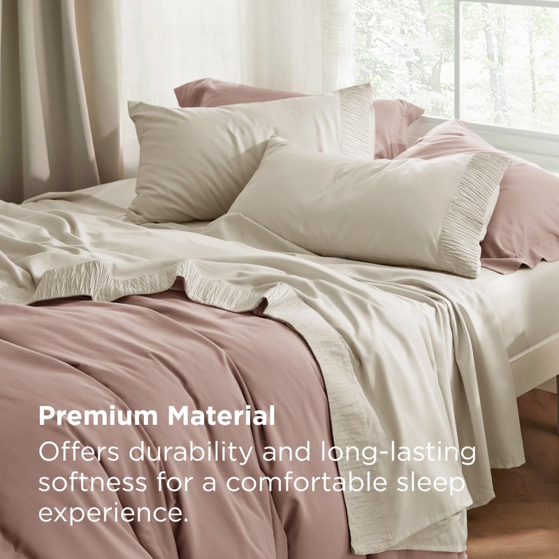 Bedsure California King Sheet Sets - 4 Pieces Soft Cal King Sheets - Breathable & Cooling - Hotel Luxury - Easy Care Polyester Microfiber Bedding for Women, Men, Linen - Image 5